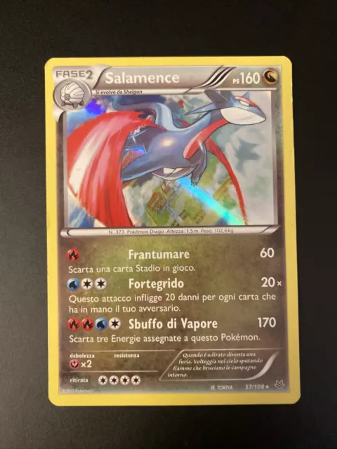 Pokemon ita Rara Holo Foil Salamence 57/108 Furie Volanti