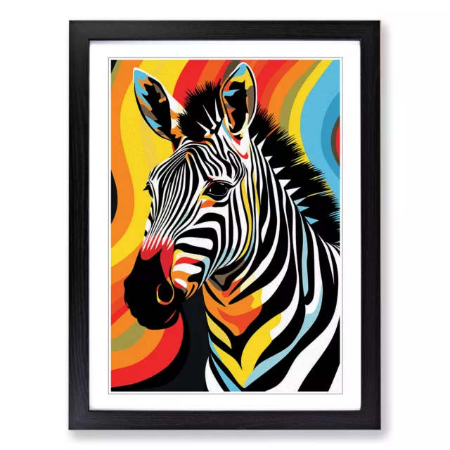 Zebra Art Deco Wall Art Print Framed Canvas Picture Poster Decor Living Room