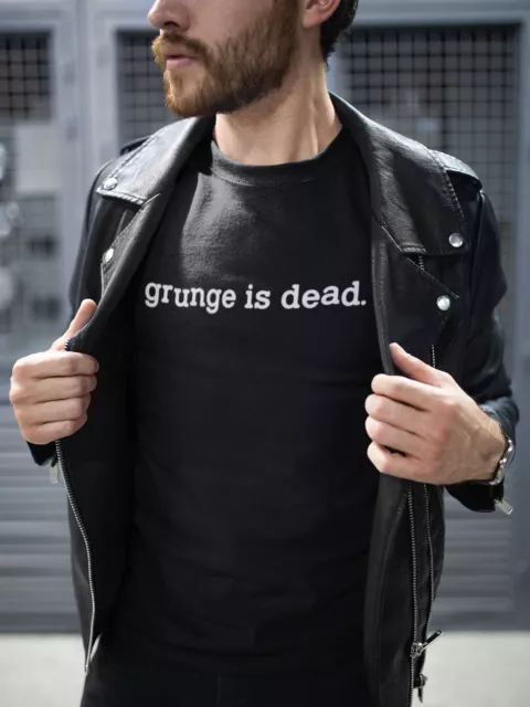 Herren Grunge Is Dead BIO Baumwolle T-Shirt Musik wie getragen von Kurt Cobain Nirvana