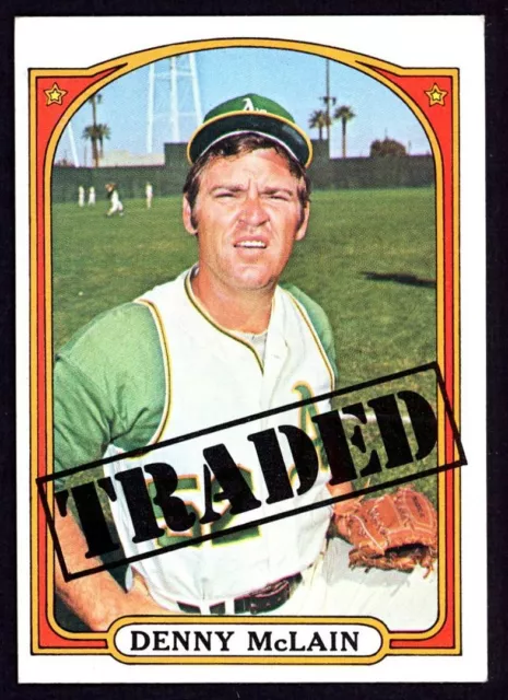 Denny McLain 1972 Topps #753 - Oakland Athletics TR - EXMT - ID097