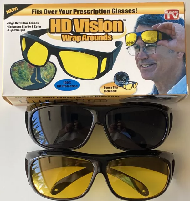 2 FOR 1 - HD Night & Day Vision Wraparound Sunglasses, As Seen on TV