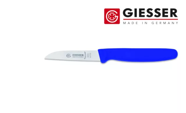 Giesser Messer Küchenmesser Gemüsemesser Schnitzer scharf gerade Klinge 8cm blau