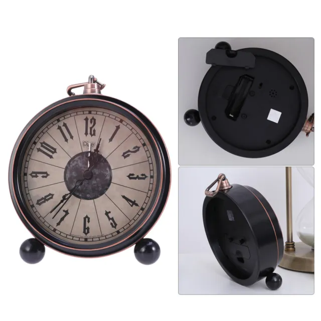Reloj de escritorio vintage estilo europeo, reloj de mesa silencioso de 5,2 pulgadas para decoración del hogar