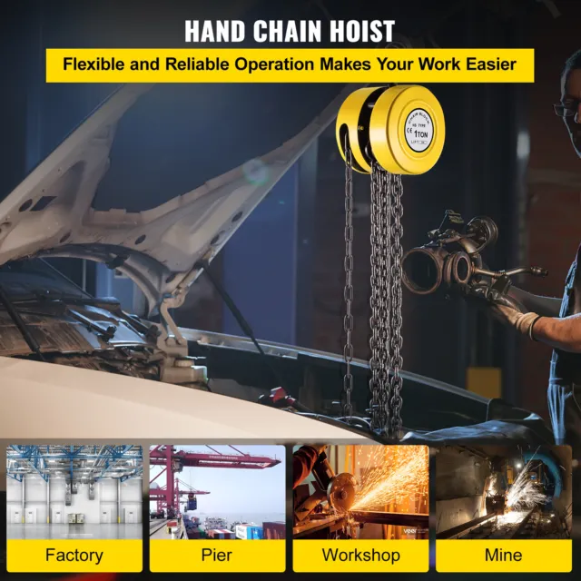 VEVOR Chain Hoist 1 T Chain Block 6 M Hoist Crane Lifting Pulley Tool Winch 2