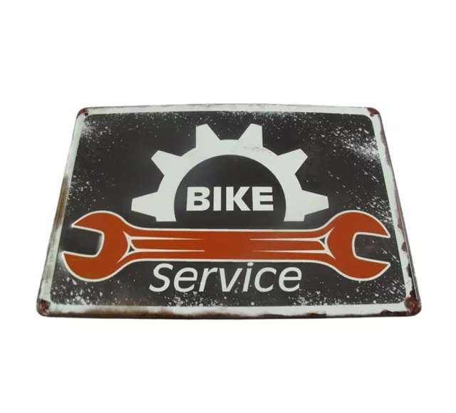 Blechschild, Wandschild, Reklameschild, Bike Service, Motorrad Schild 20x30 cm 2