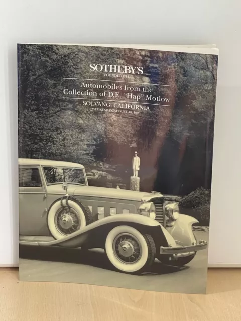 Automobiles From The Collection Of DE Hap Motlow California 1993 Auction Catalog
