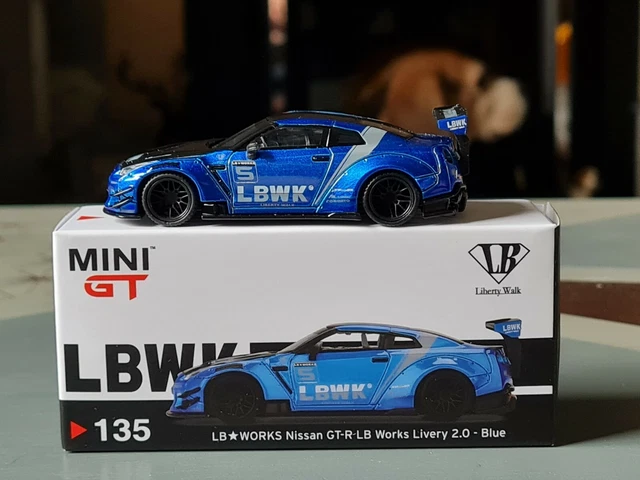 MINI GT 1/64 Lb Works Nissan Gt-R R35 Blue (Lhd) Libertywalk