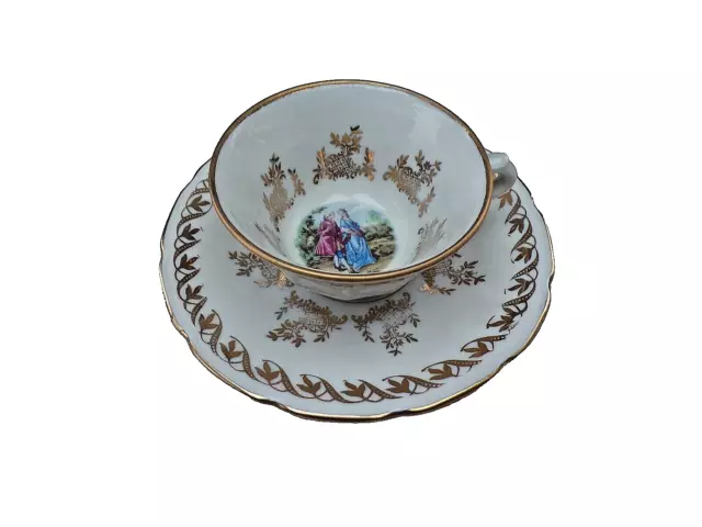 Ancien service à café en porcelaine de Limoges-décor marquises-14 pièces 3
