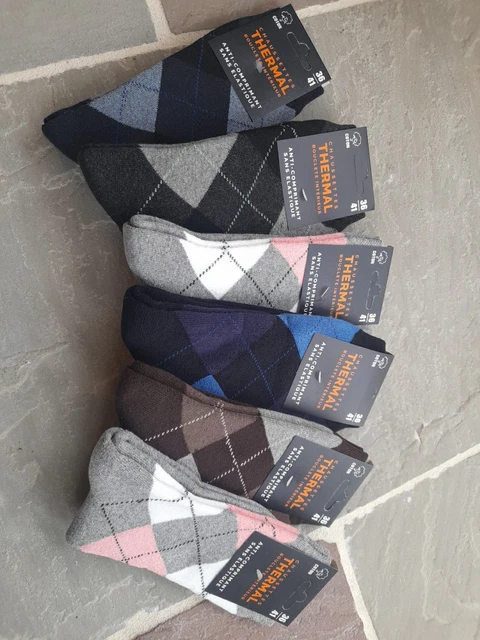 Lot De 6 Paires De Chaussettes Thermales Unisex – ADVT, Mi-mollet, Noir (tailles 39-42)