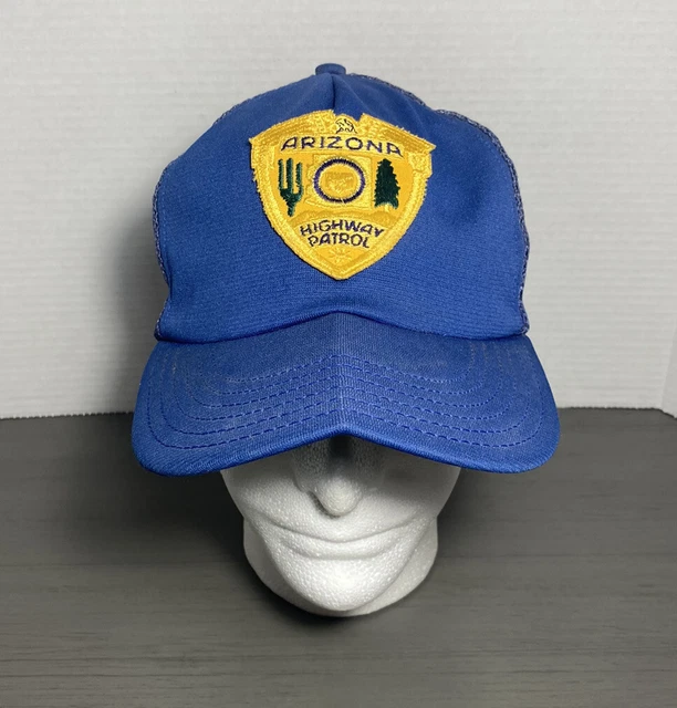 VINTAGE Arizona Highway Patrol Hat Cap Snapback Blue Trucker One Size Mens 80s