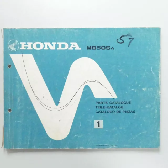 original Honda MB 50 Sa  Ersatzteilkatalog 1979  Ersatzteilliste Handbuch Parts