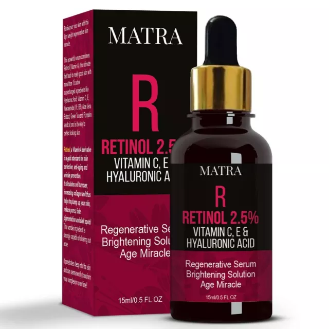 Retinol Serum For Face Anti Aging + Hyaluronic Acid  Vitamin C, E