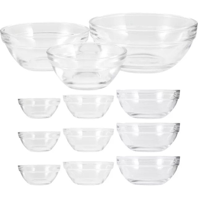 12 un. tazones de ensalada de vidrio Ramekins para postres, barbacoa, bocadillos, fideos, Clear-IF