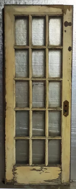 30x82.5"x2" Antique Vintage Old Wood Wooden Exterior French Door Window Glass