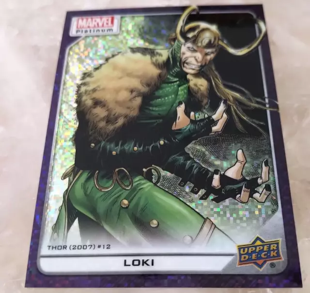 2023 Mazo Superior Marvel Platino LOKI Píxeles Púrpura 33/35 RARO Impresión Corta THOR