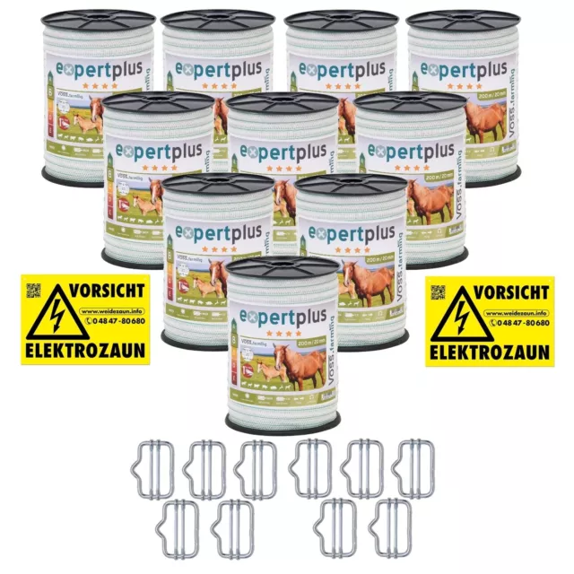 2000m 20mm Weidezaun Band Elektro Zaun Ziege Pferd Pony Schaf Rinder Schwein