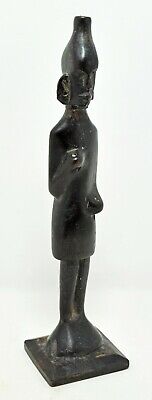 Antique Wooden African Tribal Man Figurine Old Hand Carved Ebony Wood Statue