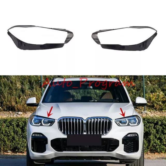 Both Side Headlight Clear Lens Cover + Sealant For BMW X5 X6 G05 2019-2022