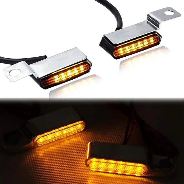 Mini LED Turn Signal Light Flowing Blinker Flasher For Harley Cafe Racer Scooter