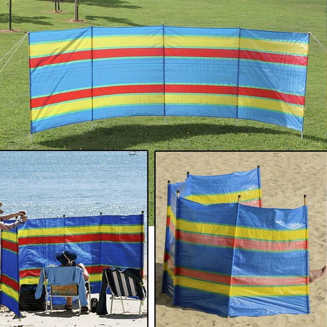 10 Pole 9 Section Windbreaker Holiday Camping Beach Garden Sun Shade Windbreak