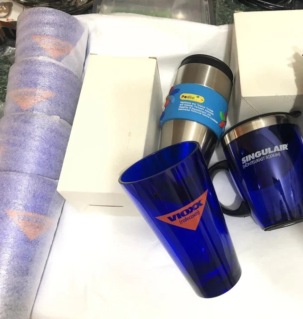 10 Pharmaceutical Drug Rep Vioxx Cups Mugs Tumbler Huge Lot. Rare. Collectible
