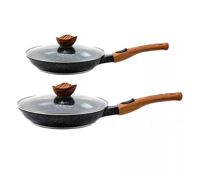 Induction Frying Fry Pan Non Stick With Lid Saute Pan Aluminium Detach Handle