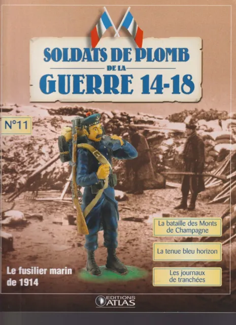 Soldats De Plomb De La Guerre 14-18 N°11 Fusiller Marin / Bleu Horizon /Journaux