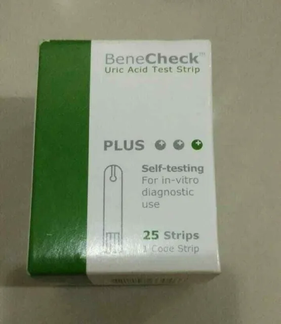 BENECHECK URIC ACID Blood Test Strips - 1 Box @25pcs (EXP 03/2024)