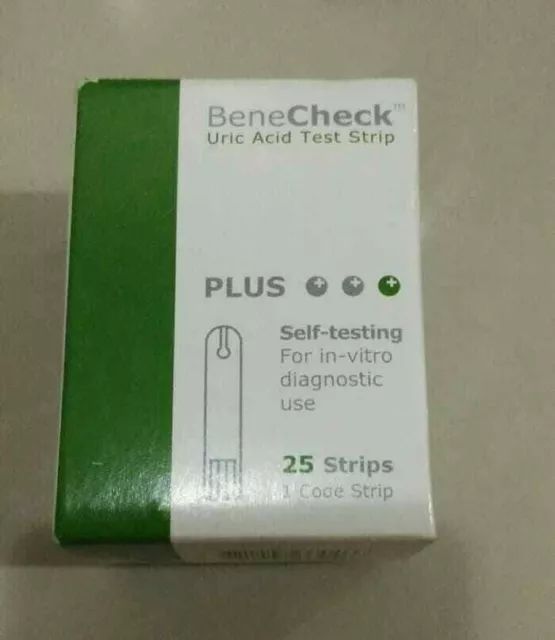 BENECHECK URIC ACID Blood Test Strips - 1 Box @25pcs (EXP 04/2025)