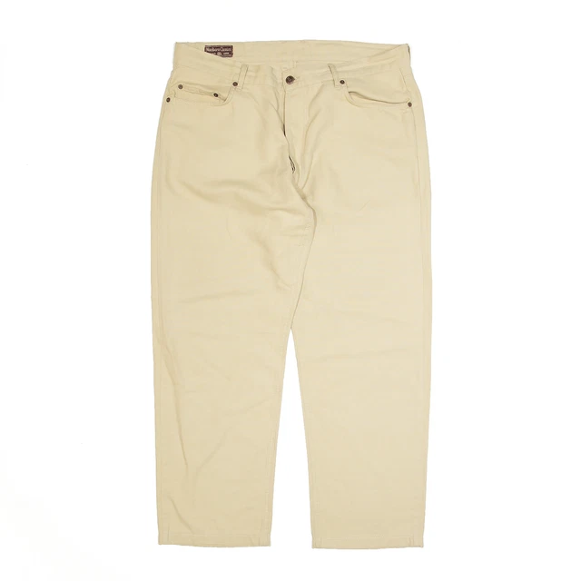 MARLBORO pantaloni dritti regolari crema da uomo W38 L29
