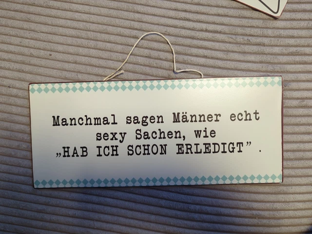 BLECHSCHILD METALLSCHILD MIT Spruch Männer Sagen Sexy Sachen Ca 13x30