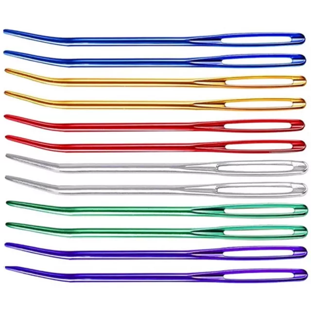 12 Pcs Aluminum Big Eye Looper Wear-resistant Yarn Needle Compact