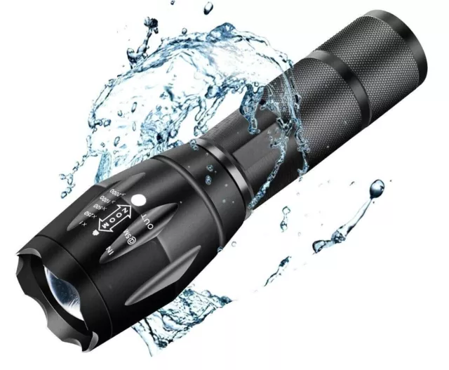 Super Bright Shadowhawk LED Torch Flashlight Rechargeable Zoomable Light Lamp AU 2
