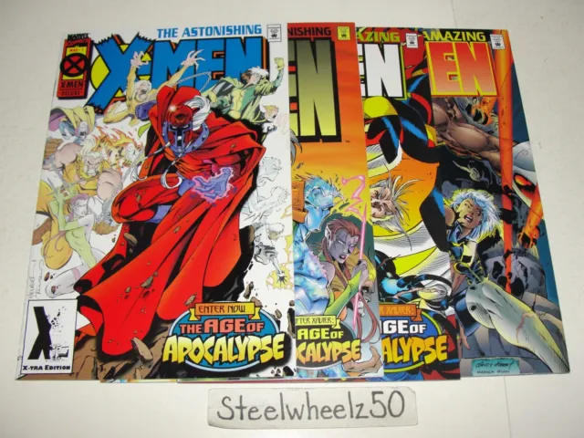 Astonishing & Amazing X-Men 4 Comic Lot Marvel 1995 #1 2 4 2nd Age Of Apocalypse