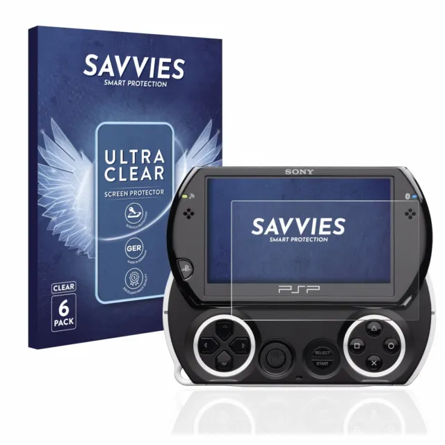 Savvies 6x Folie für Sony PSP Go Schutzfolie Displayschutz Display Schutz Klar