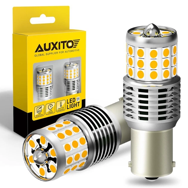 2X Auxito 1156 7506 Ba15S P21W Led Amber Yellow Turn Signal Indicator Bulb 42Smd