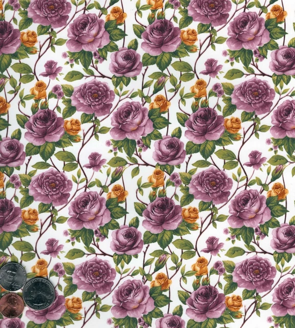 Hoja de calcomanías de cerámica sobreesmaltado Allover Rose Bloom Chintz 1 pieza 9"" X 13-3/4"" 2823