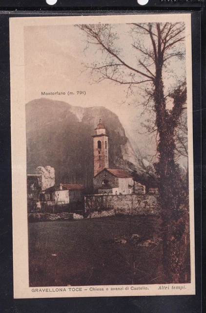Cartolina Gravellona Toce Chiesa e Avanzi del Castello AH1489
