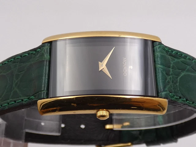 Movado Curved La Nouvelle 87.C1.420.2 Oro 18 Kt Gold Filled Anni '90 Orologio 3