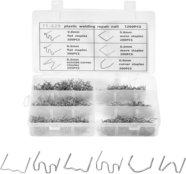 1800 Agrafes Soudure Plastique - Acier Tungstène 0.6/0.8mm - Réparation Pare-chocs Auto