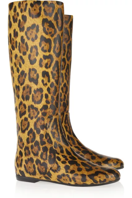 GIUSEPPE ZANOTTI Knee-High Leopard Leather Boot, 6 EU 36 NIB