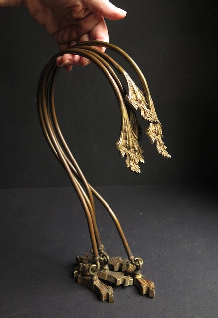 FOUR FRENCH 19th CENTURY  LARGE BRASS LOOPED CURTAIN TIE BACKS 2
