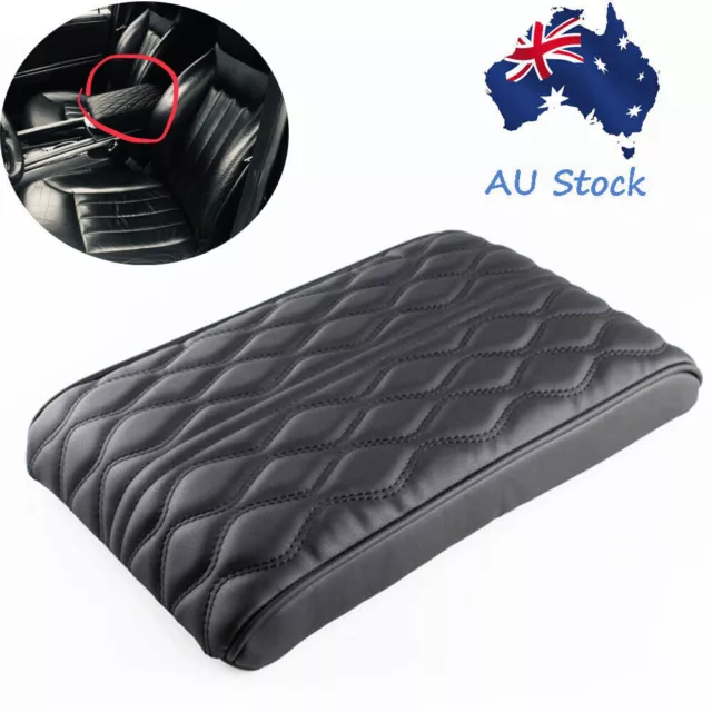 Black PU leather Car Armrest Pad Cover Auto Center Console Cushion Mat Universal