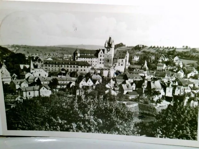 Diez an der Lahn. Gesamtansicht. Alte AK s/w. Ortsansicht mit Blick zum Schloß,