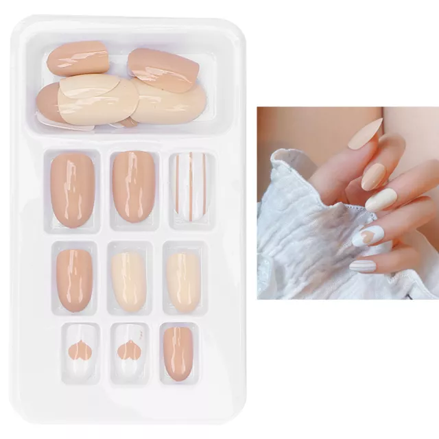 (P138)24pcs False Nail Tips Set Detachable Full Cover Press On Fake Nails IDS