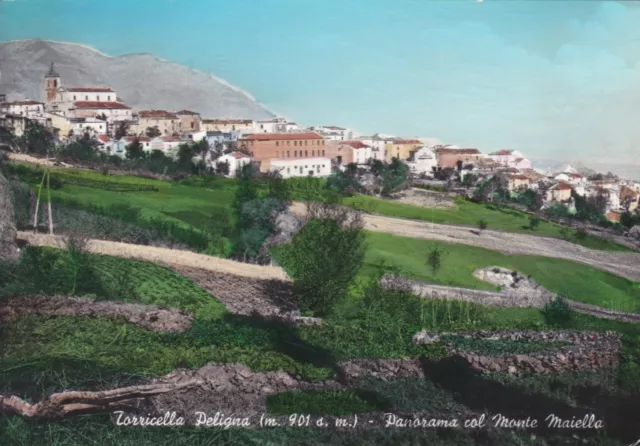 TORRICELLA PELIGNA: Panorama col Monte Maiella   1962