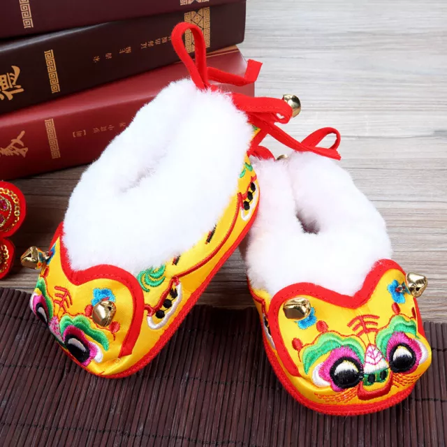 Nouveau Né Bébé Tigre Tête Chaussures Fausse Fourrure Hanfu Garçon Fille Chinois