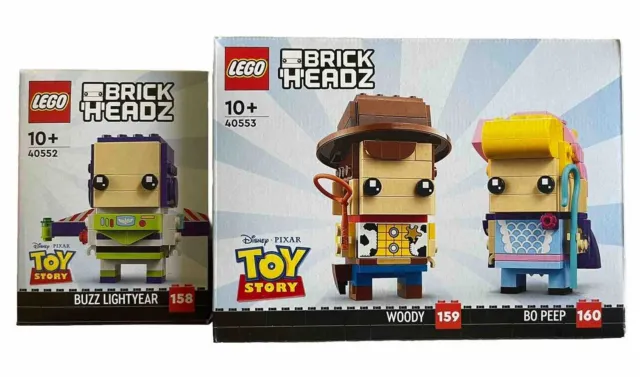 LEGO 40552+40553 Brickheadz - Woody,Bo Peep & Buzz Lightyear-Sealed,BNIB,Retired