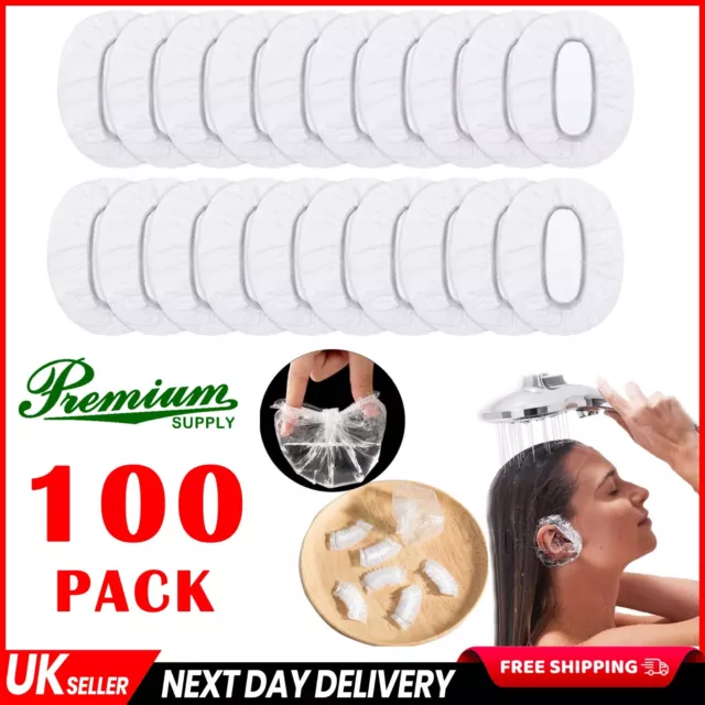 Disposable Ear Covers for Shower,100 Pack Waterproof Ear Covers Plastic,Hair Dye