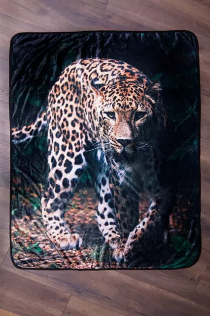 Leopardo Manta de Cuadros 120x150cm Baterías De Coral Manta Sofá Cuna Niños 2